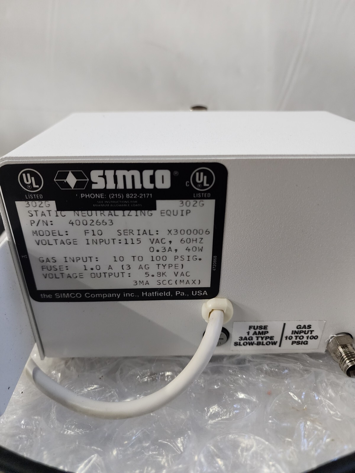 SIMCO TOPGUN STATIC NEUTRALIZING BLOW OFF GUN 4002663