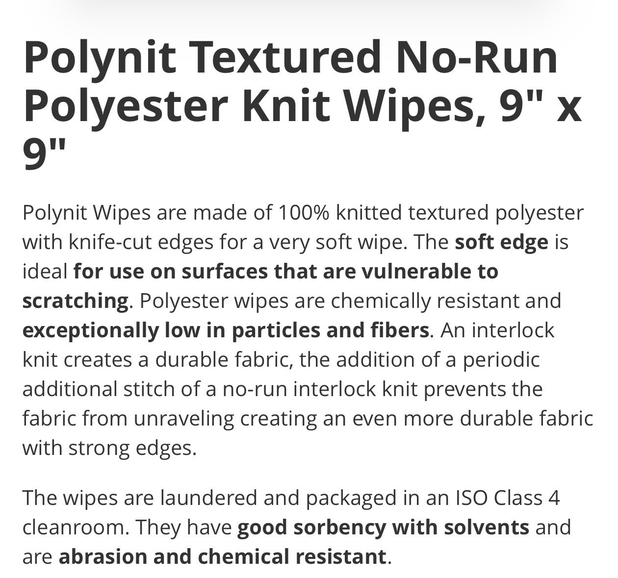 Contec PN-99 Polynit Wipes 9” x 9” 150 Total Wipes (75 Wipes per Bag) NWT