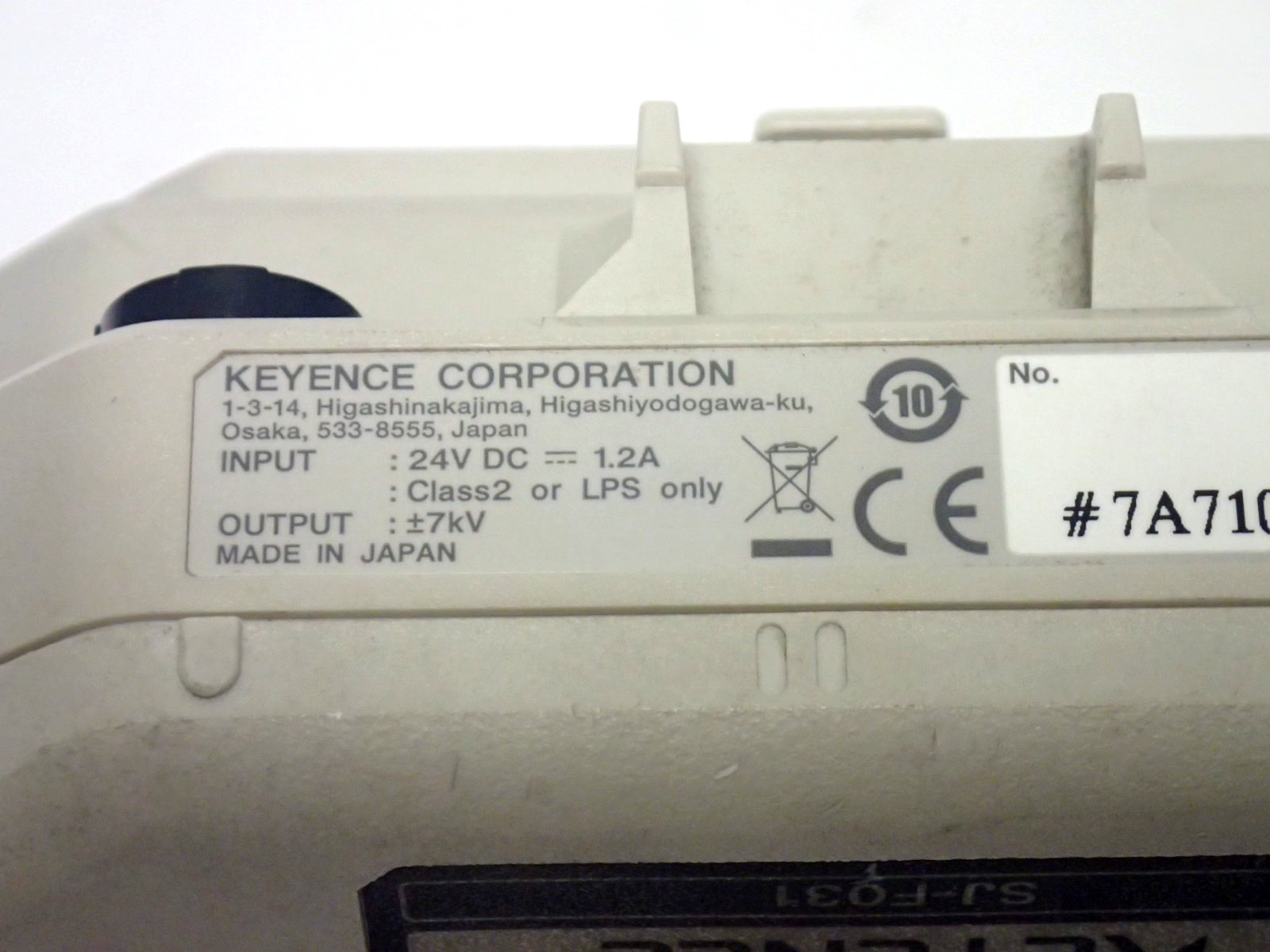 KEYENCE SJ-F031 HIGH SPEED STATIC ELIMINATOR BLOWER