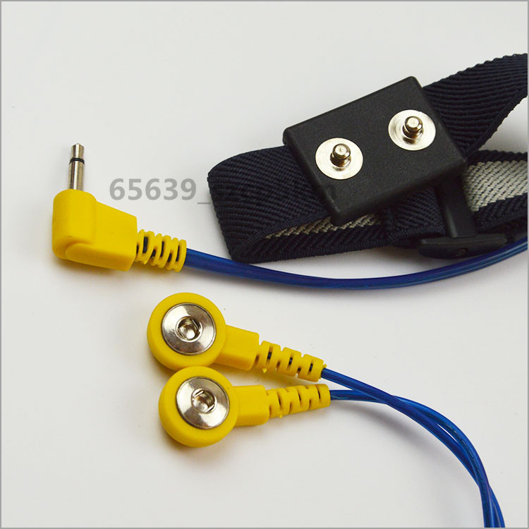 NEW Double-Circuit Lines Anti Static Antistatic ESD Adjustable Wrist Strap Blue#
