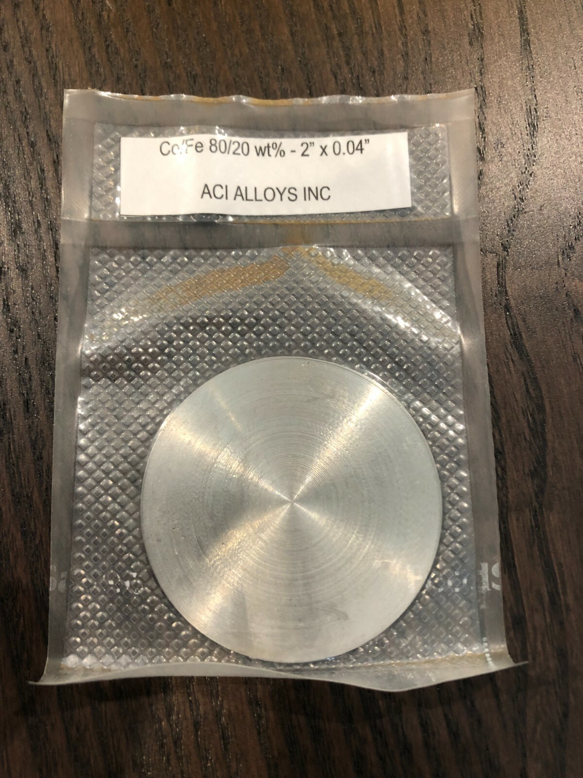 Sputtering Target, CoFe 80/20 wt% 2″x.040″