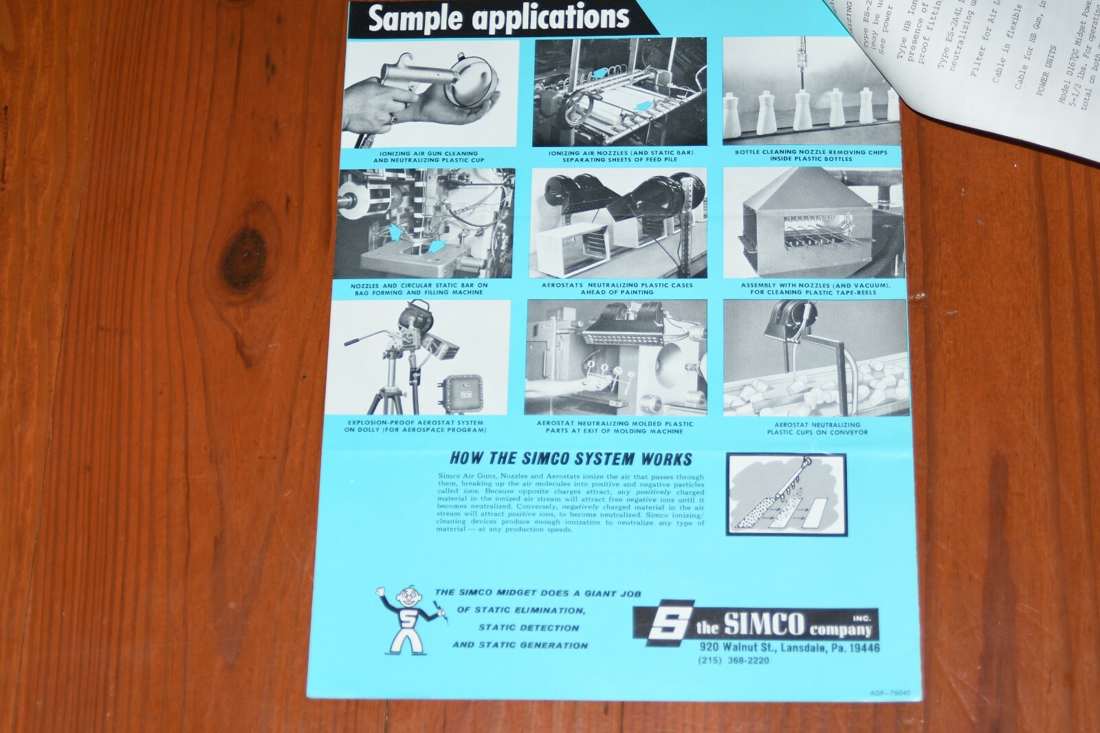 Vtg 1970s Simco Ionizing Air Gun & Aerostat Ionizing Blowers Brochure Price List