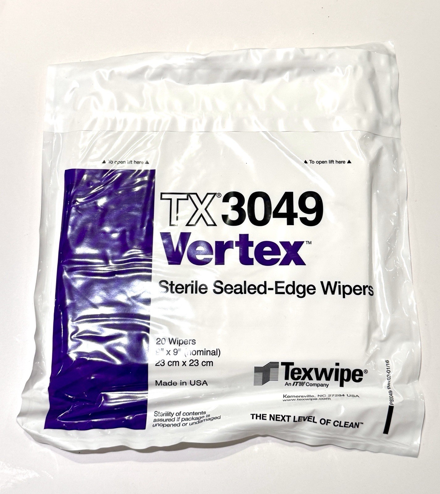 TX3049 VertexSterile Sealed-Edge Wipers – Texwipe – 20 Count