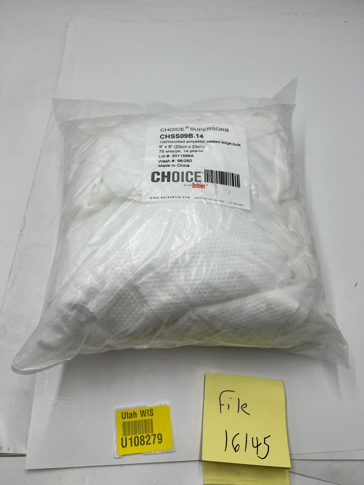 (Pack of 75) Berkshire Choice SuperSorb 9″ x 9″ CHSS09B.14 100% Polyester