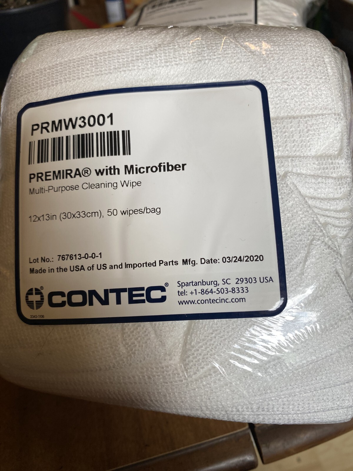 contec 50 multi-purpose cleaning wipes Prermira with microfiber 12×13