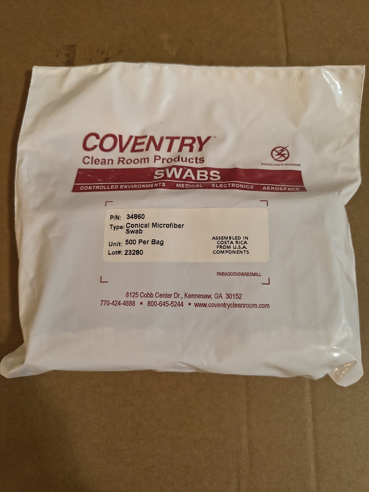 Coventry 34860 Conical Microfiber Swab 500pk