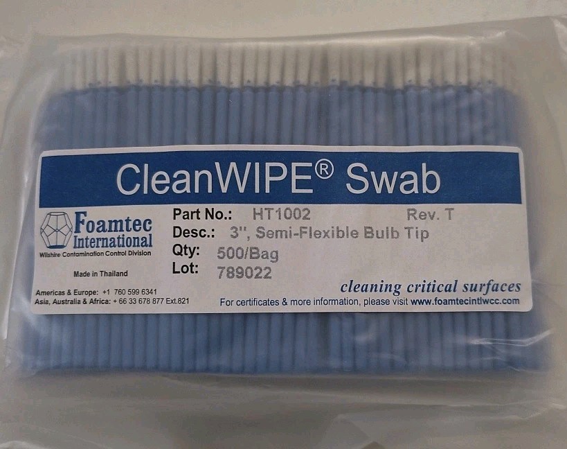 CleanWIPE Swab Foamtec 3″ 12,000ct Case HT1002 New Sealed Foamtec