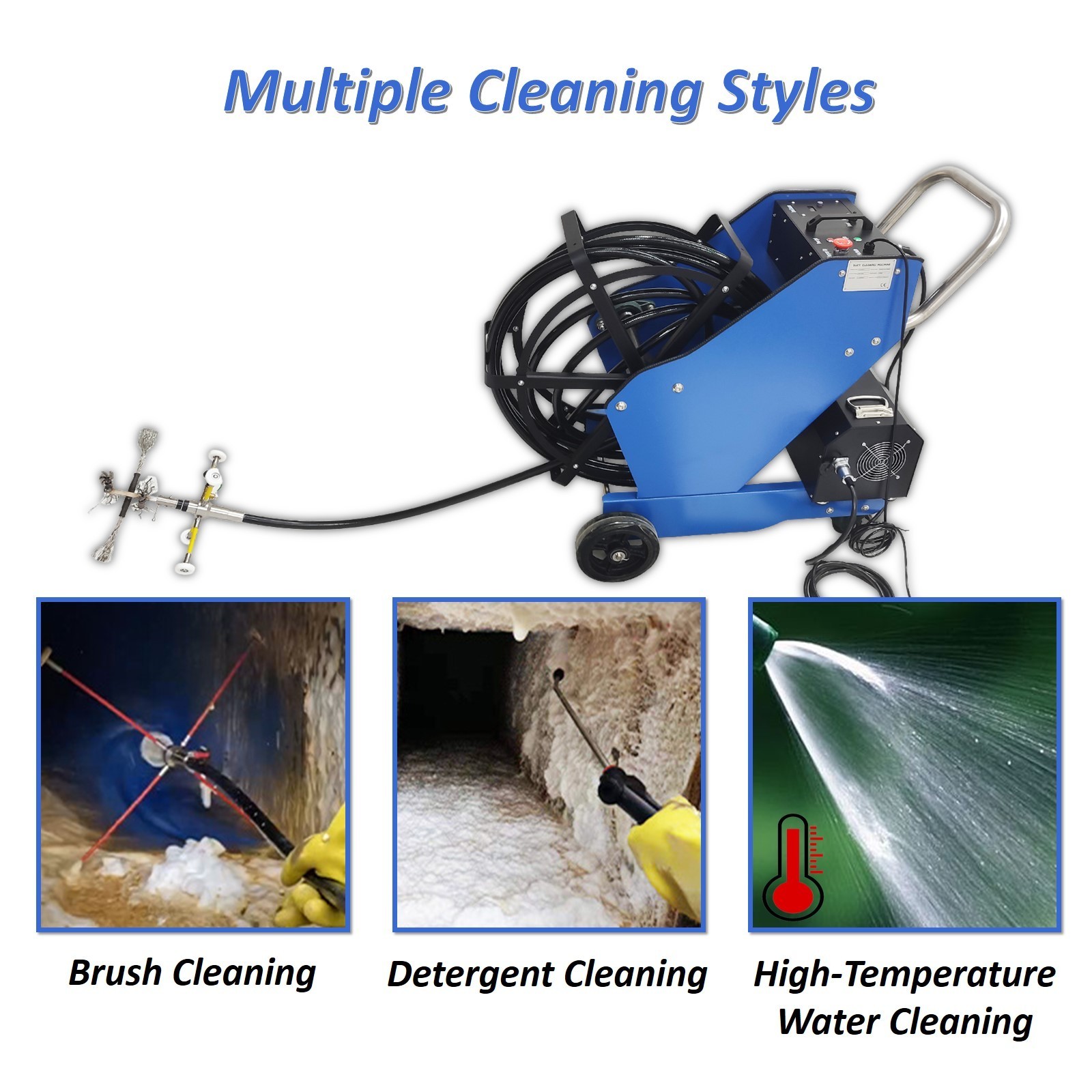 220V Oil Fume Pipeline Cleaning Machine Ductwork Cleaning 110V Transformer Dia 3