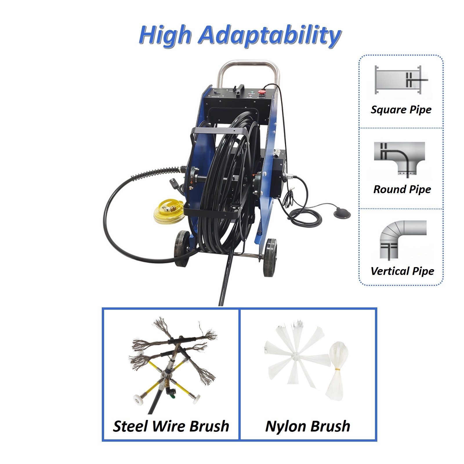 220V Oil Fume Pipeline Cleaning Machine Ductwork Cleaning 110V Transformer Dia 3