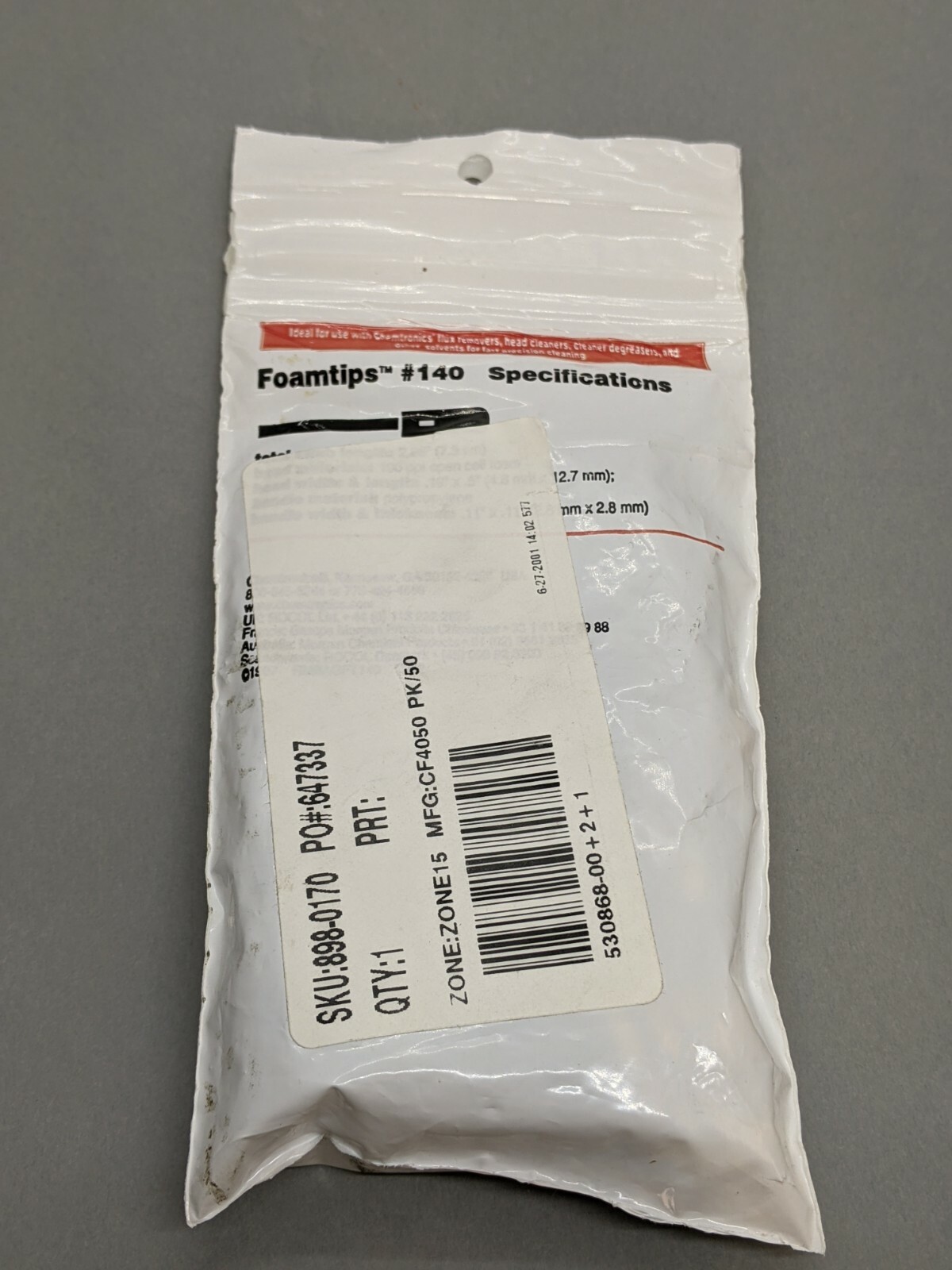 Chemtronics CF4050 Foamtips #140 PKG OF 50