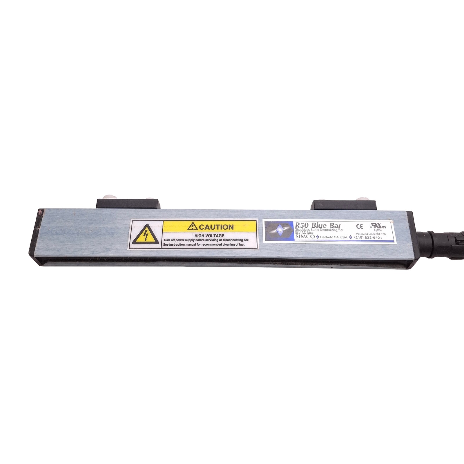 Simco R50 Blue Bar Shockless Static Neutralizing Bar, 8,000VAC Max, Length 16″