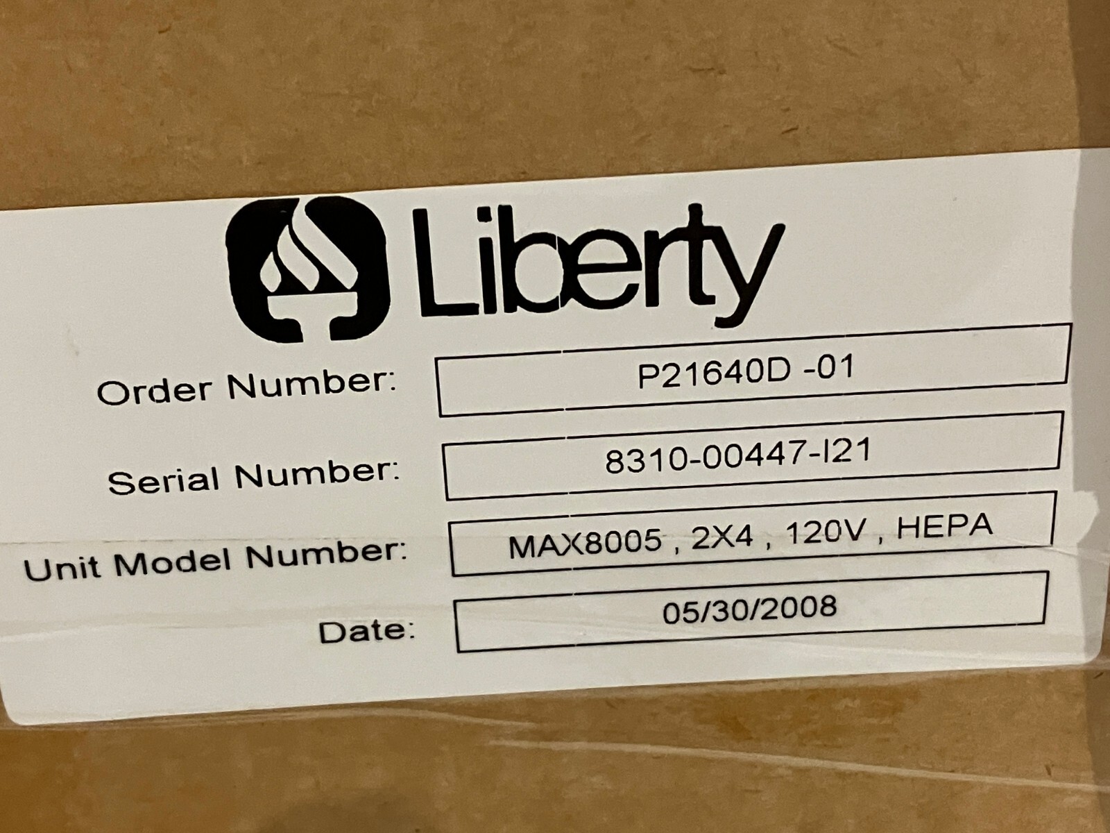 Liberty MAX8005 MAC 10 2×4 HEPA Cleanroom Fan Filter Unit 120V