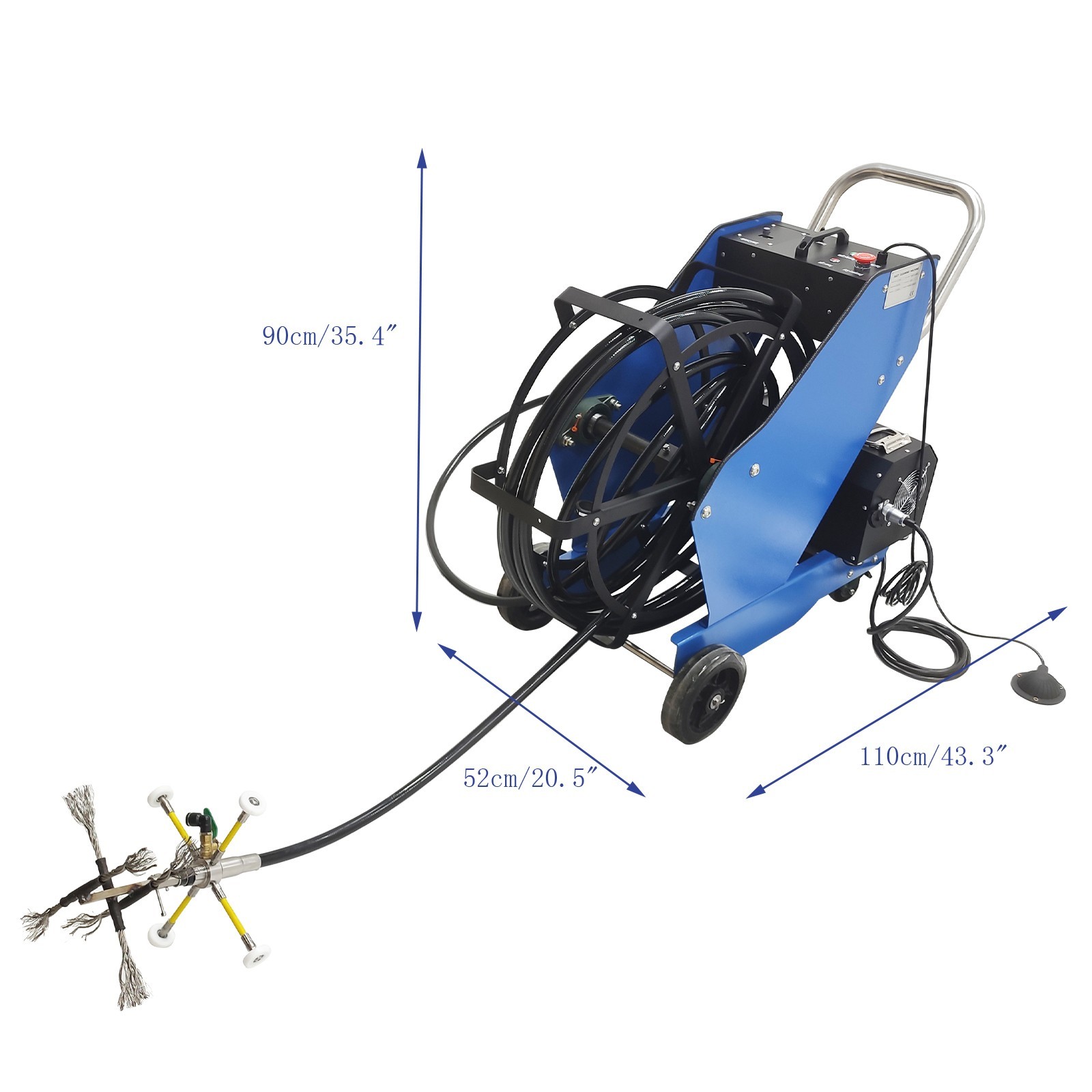 220V Oil Fume Pipeline Cleaning Machine Ductwork Cleaning 110V Transformer Dia 3