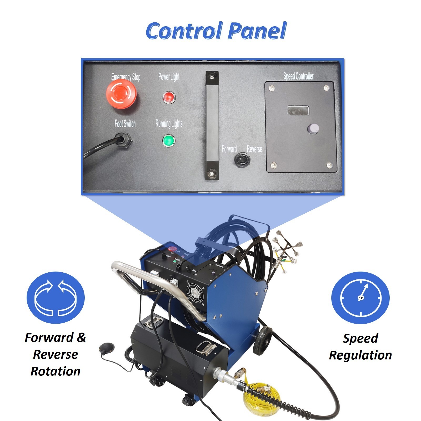 220V Oil Fume Pipeline Cleaning Machine Ductwork Cleaning 110V Transformer Dia 3