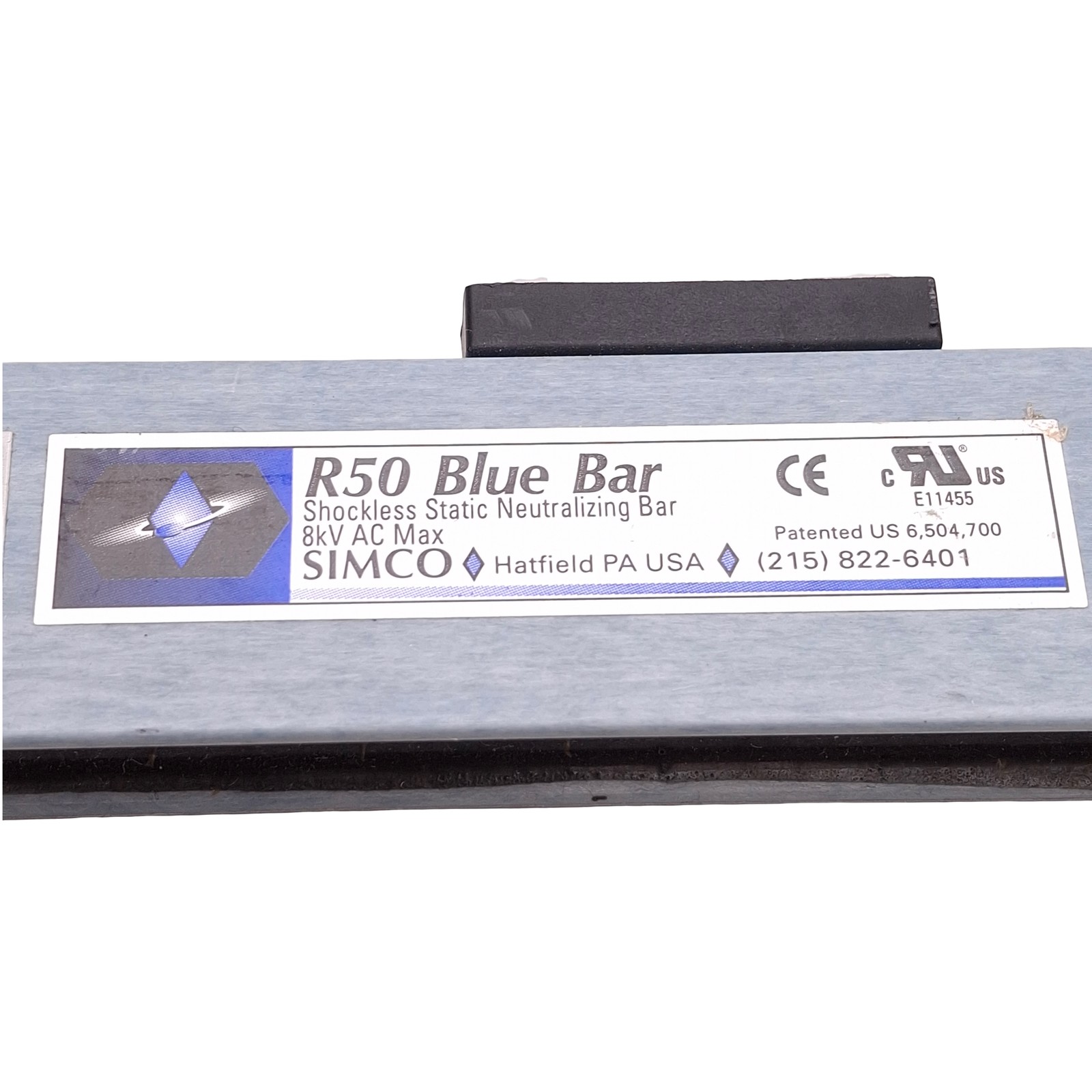Simco R50 Blue Bar Shockless Static Neutralizing Bar, 8,000VAC Max, Length 16″