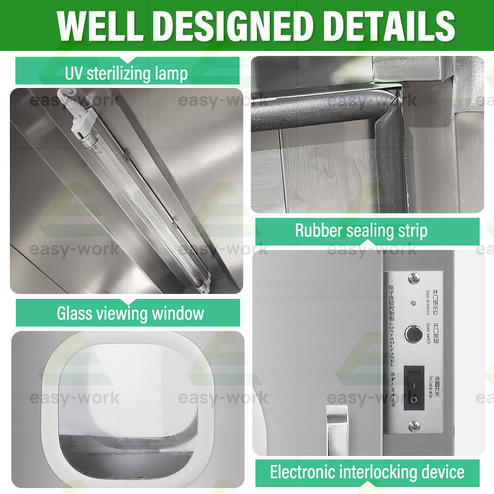 Stainless Cleanroom Tech Pass Through Cleanroom Equipment Electronic Interlock
