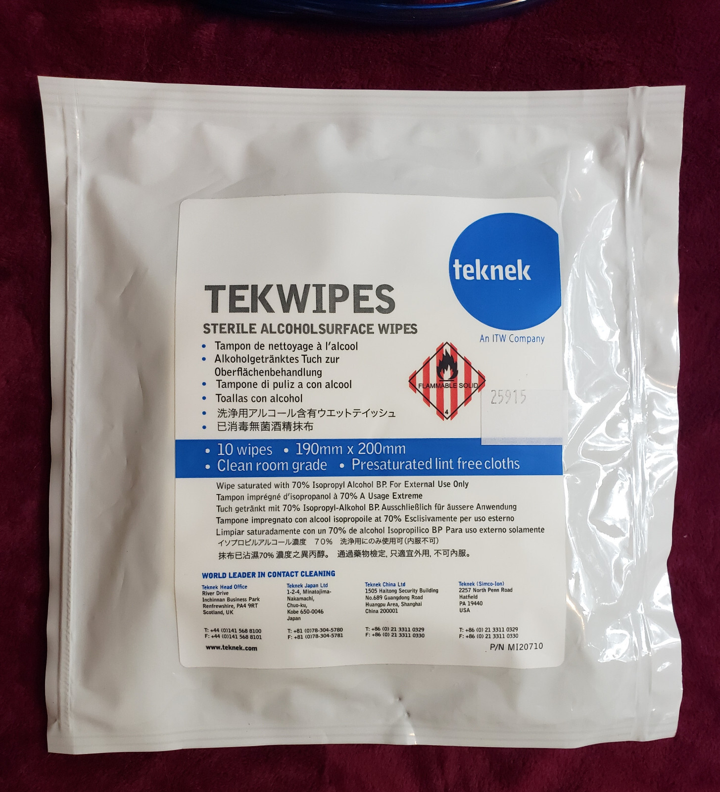 Teknek / Simco-Ion Cleaning Kits, Tekwipes, Roller Doctor, Tubing, etc, Slimline