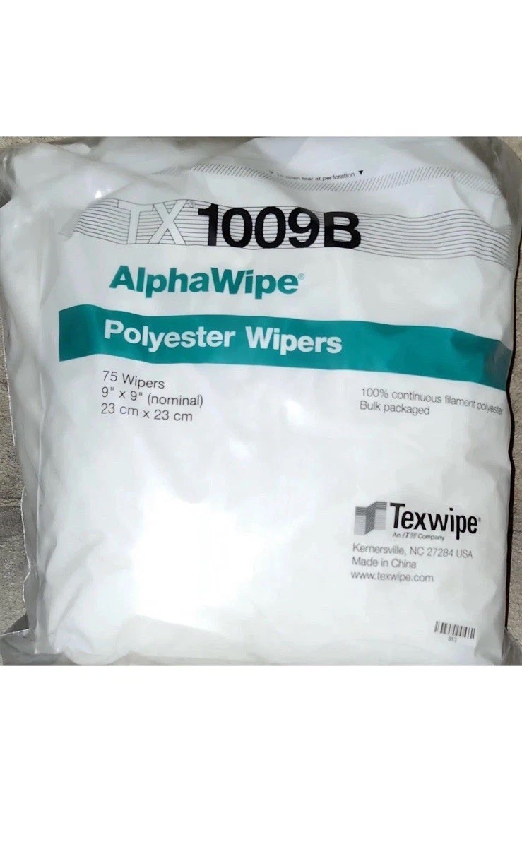 NEW Texwipe TX1009B AlphaWipe Polyester Wipers – 9″X9″ – 2 Pks. (150 Total)