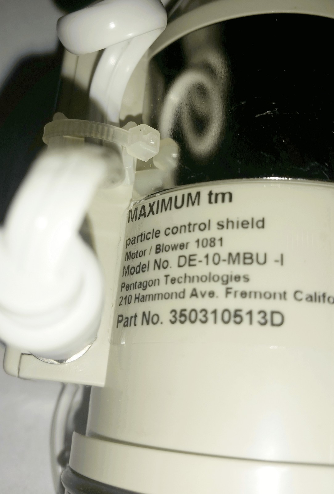 Particle Shield Blower 350310513D DE-10-MBU-1 Pentagon Technologies