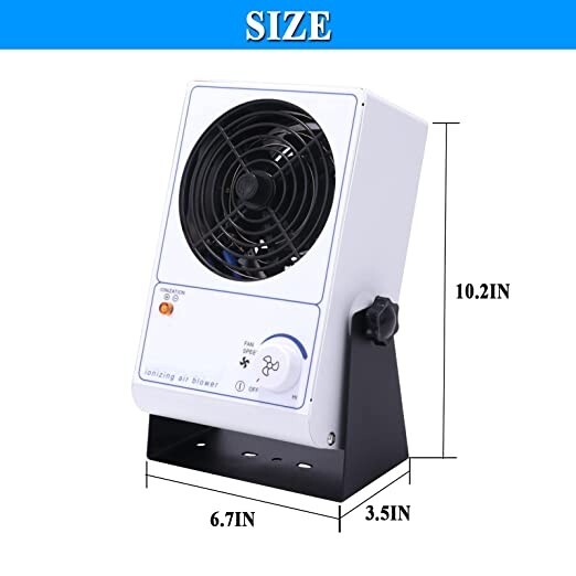 Glove Box Static Eliminator Desktop Ionizing Air Blower ESD Ionizer Fan