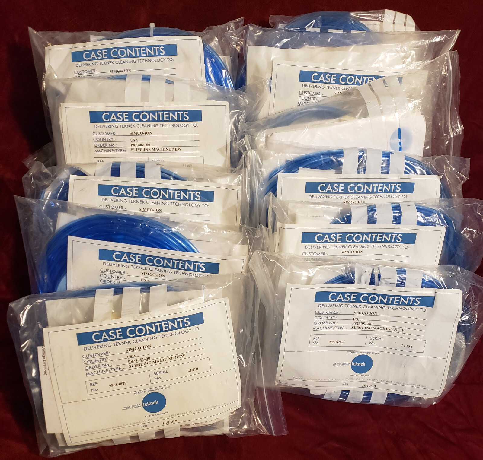 Teknek / Simco-Ion Cleaning Kits, Tekwipes, Roller Doctor, Tubing, etc, Slimline