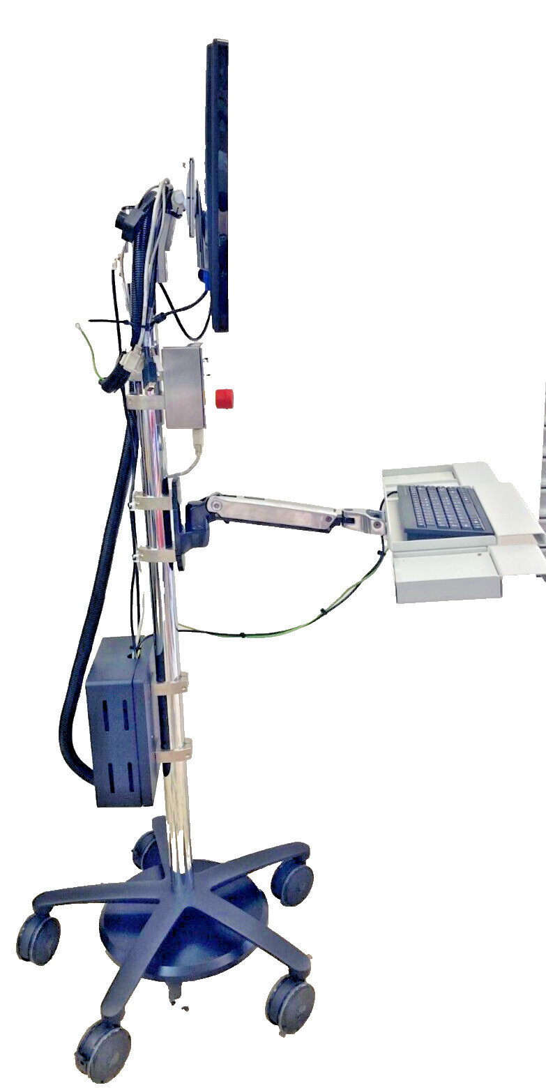 Ergotron Rolling Mobile Computer Cart Sit Stand Combo Extender Clean Room (10818