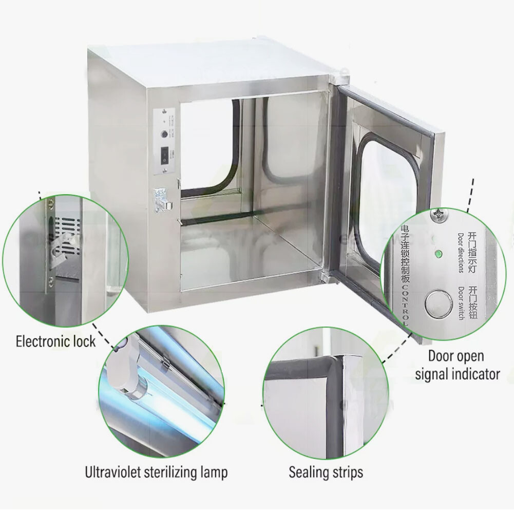 clean room equipment, passbox stainless steel manufacturer pass box 40*40*40CM