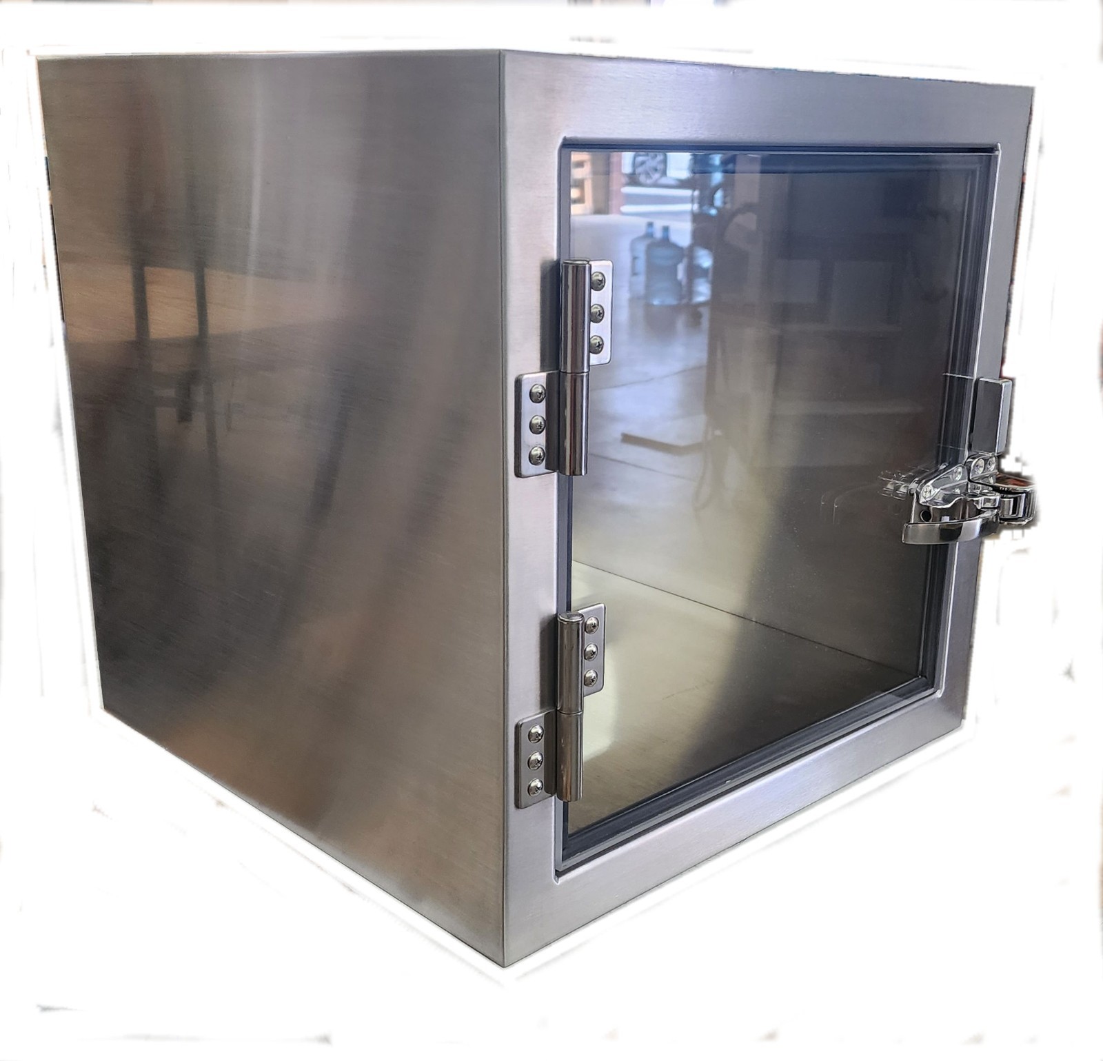 Double wall 304 stainless steel cleanroom pass through 18″ x 18″ x 18″ OD