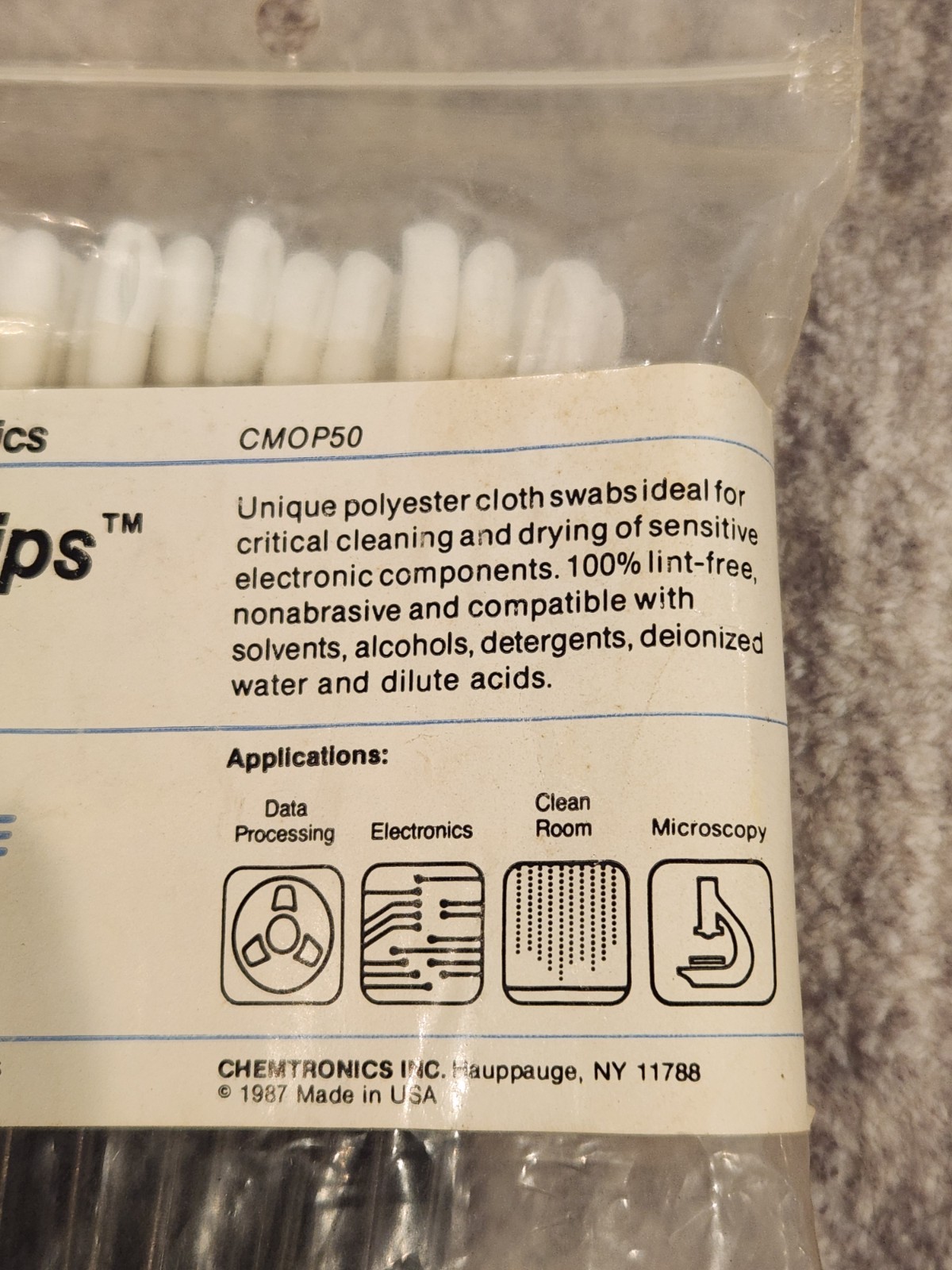 *** Bag of 27 ***, COVENTRY CmOP50 Swabs, Cleanroom, Polyester, White,…
