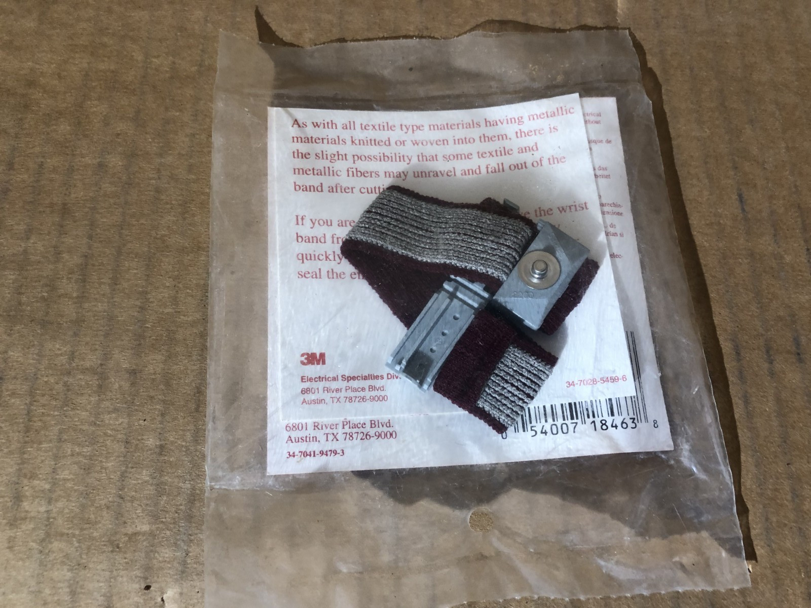 3M 2204, Static Control Adj. Wrist Band Burgundy 2204. **NEW**