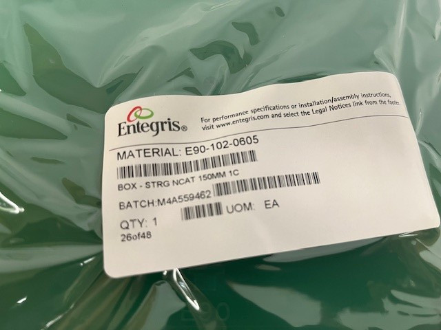 ENTEGRIS 150 mm (6 “) GREEN Wafer Storage Box, E90-102-0605, NOS