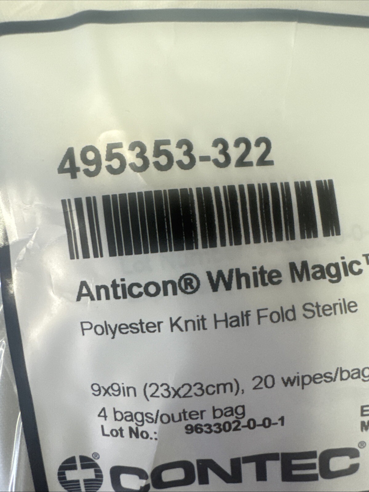 80 pack Contec Anticon White Magic Continuous Filament Polyester Wipes 495353322