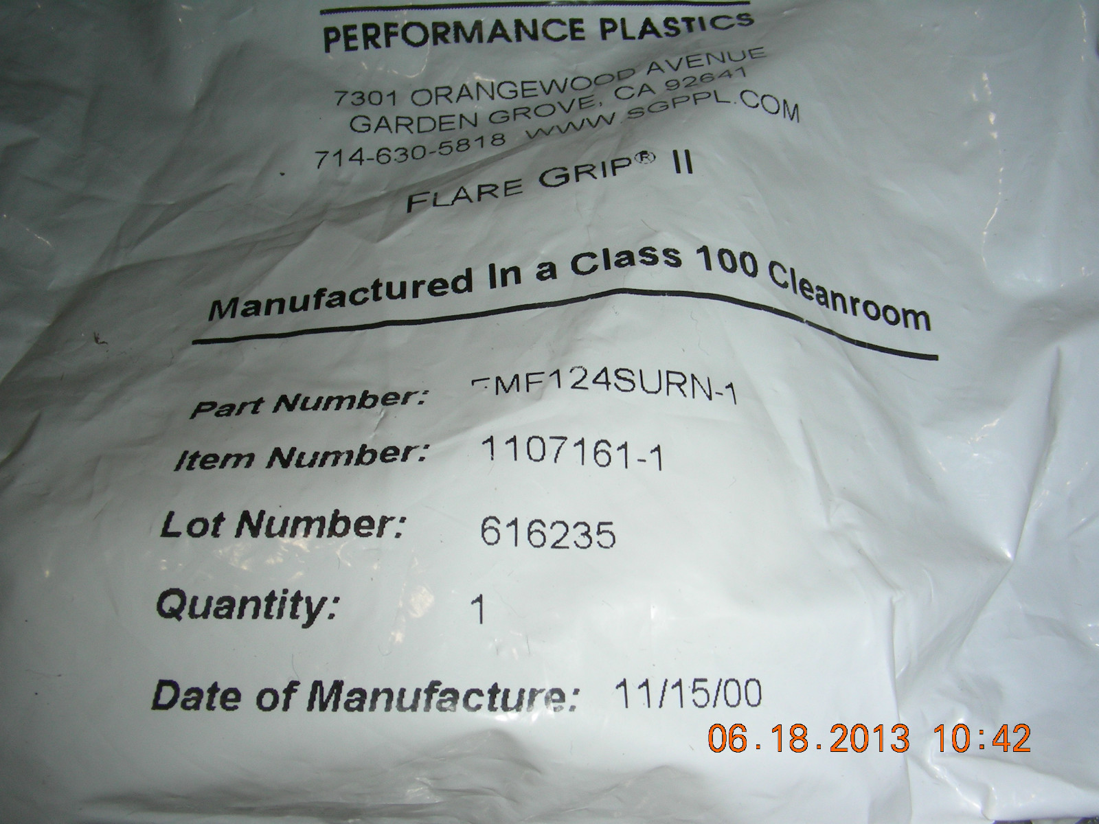 ST GOBAIN STRAIGHT UNION REDUCER PN: FMF124SURN-1