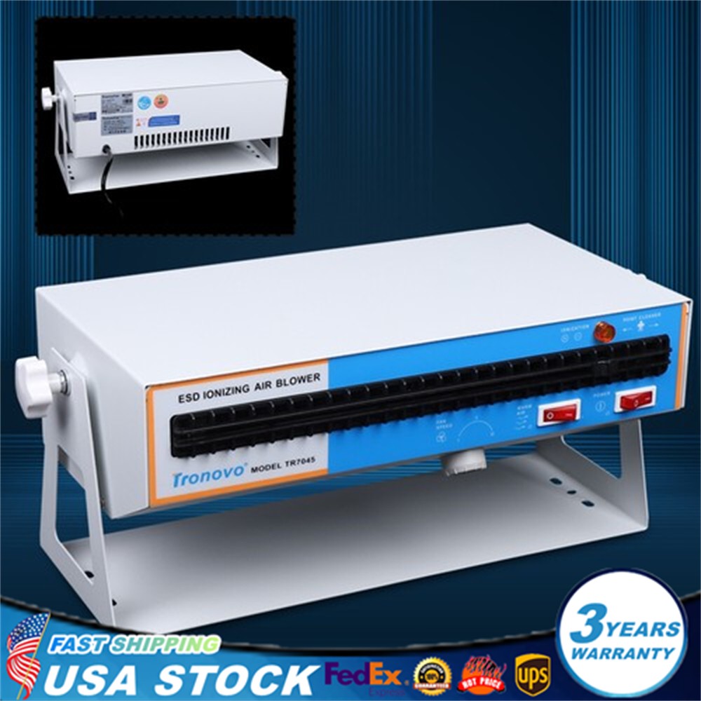 Anti-Static Ionizer Ionizing Air Blower Ion Fan Discharge Static Eliminator 110V