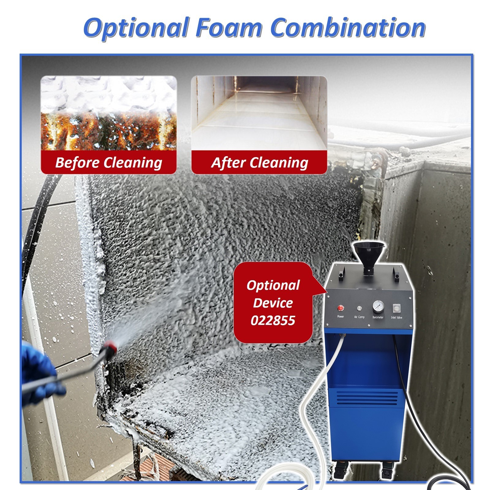 220V Oil Fume Pipeline Cleaning Machine Ductwork Cleaning 110V Transformer Dia 3