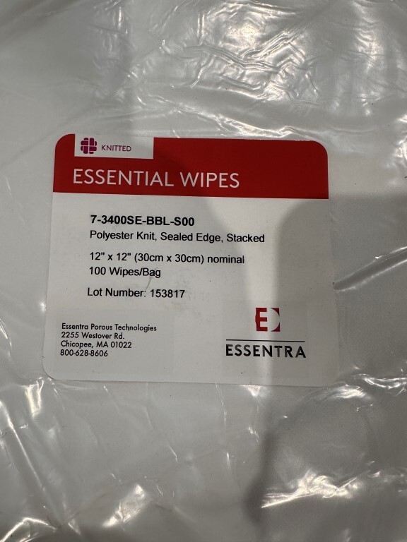 ESSENTRA #7-3400-SE-BBL-S00 12″ X 12″ CLEAN ROOM POLY. KNIT WIPER (9 BAGS)