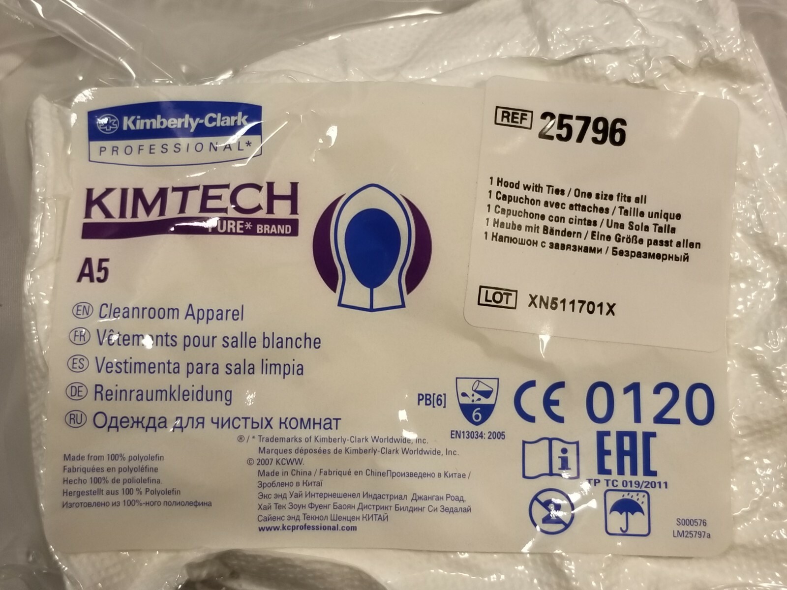 Kimberly-Clark Kimtech 25796 Pure A5 Cleanroom Pullover Head Cover