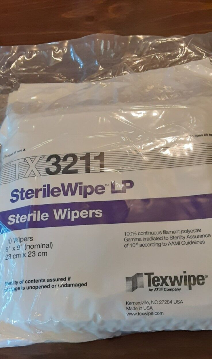 Texwipe TX3211 Sterile Wipe LP 9”X9” (Nominal) Pack of 10 TX3211 EXP 2026