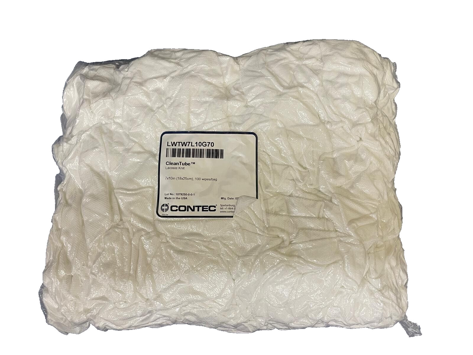 Contec CleanTube Clean Room Wipes 7″ X 10″ 100 Wipes per Bag LWTW7L10G70 New