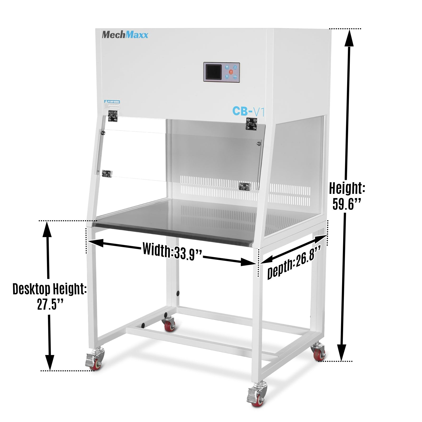 MechMaxx 33.9” Vertical Laminar Flow Clean Bench With HEPA&UV,ISO Class 5,CB-V1