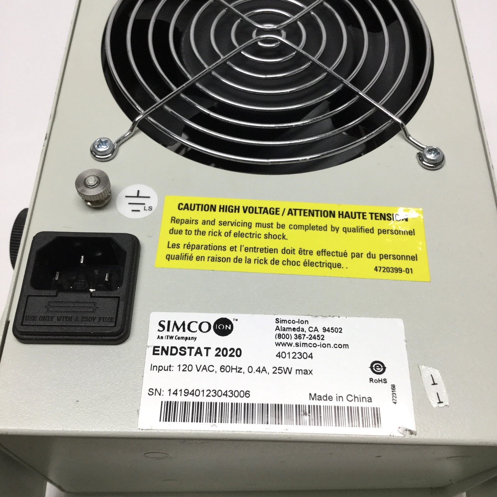 Simco-Ion 4012304 Endstat 2020 Benchtop Anti-Static Ionizing Air Blower, 120VAC