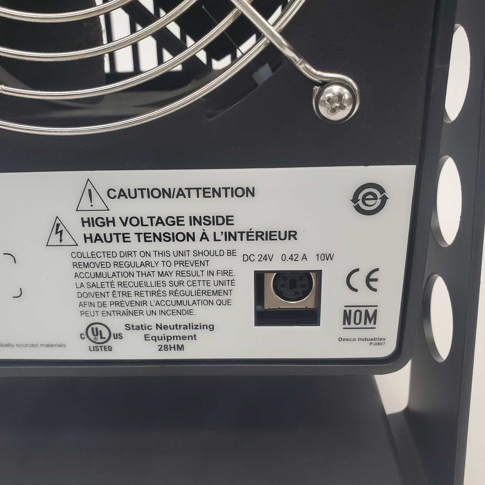 Static Control SCS Model 963E Benchtop Air Ionizer