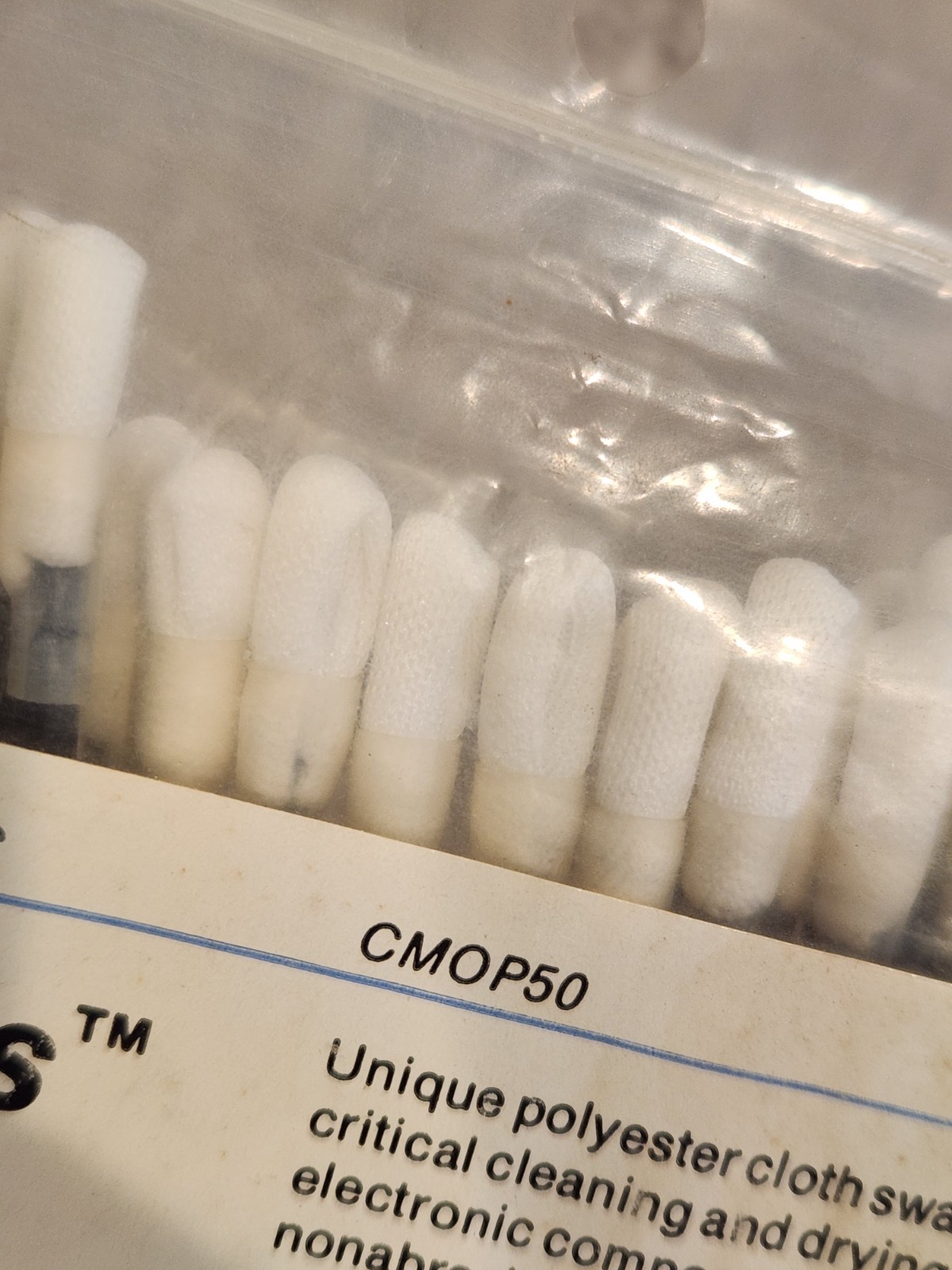 *** Bag of 27 ***, COVENTRY CmOP50 Swabs, Cleanroom, Polyester, White,…