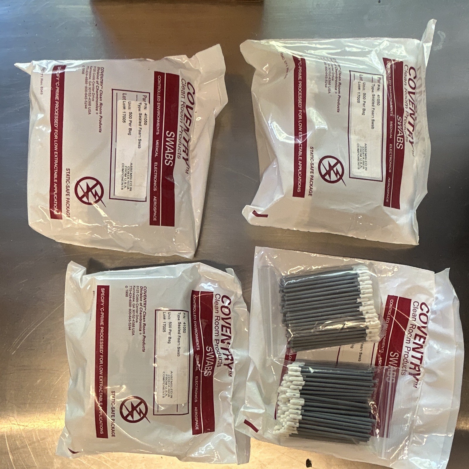 Coventry Cleanroom Swabs Sealed Foam Swab 41050 – 500 Per Bag (4 bags)