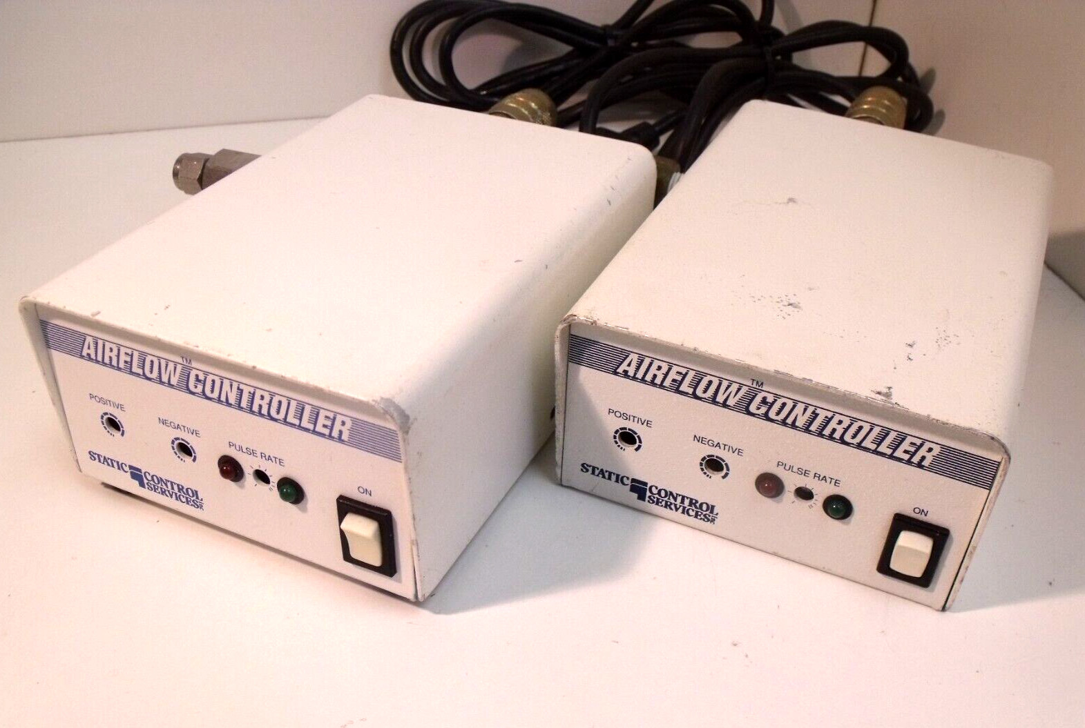(2) Static Control Service SCS Airflow Controllers w/ (2) Guns and Cabling