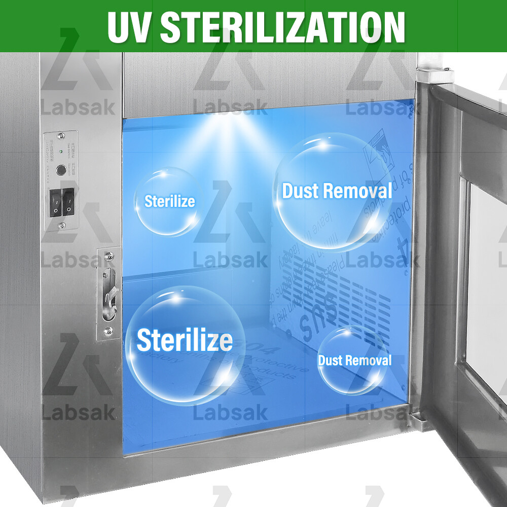 304 Stainless Transfer Window Cleanroom Transfer Cabinet Interlocking Transfer