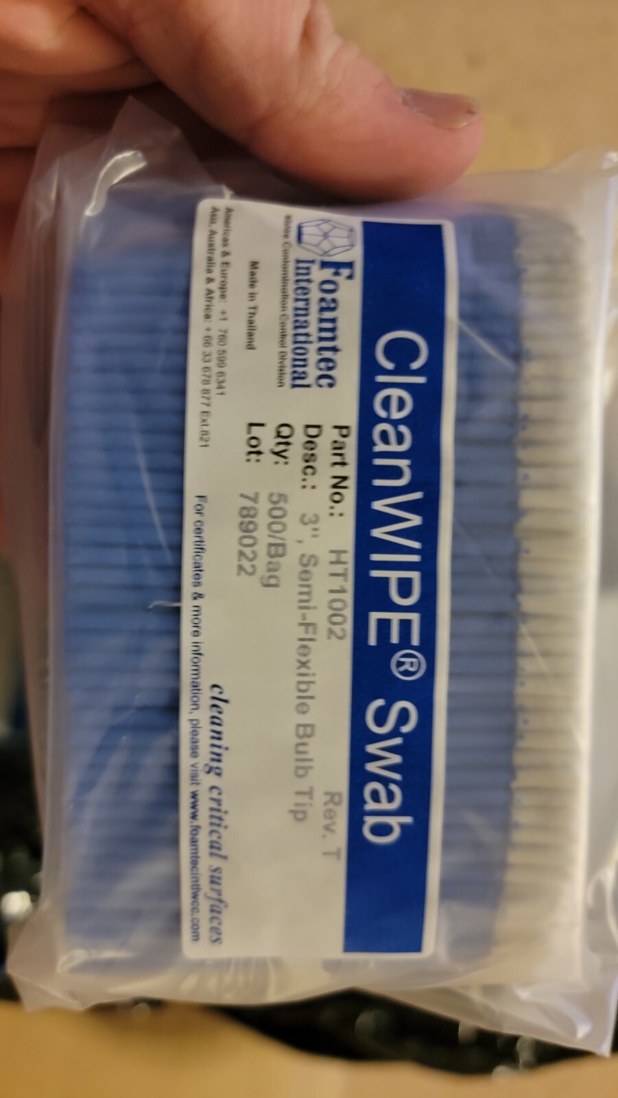 CleanWIPE Swab Foamtec 3″ 12,000ct Case HT1002 New Sealed Foamtec