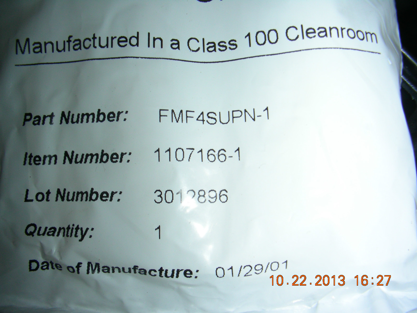 Saint Gobain Bulkhead Straight Union FMF4SUPN-1