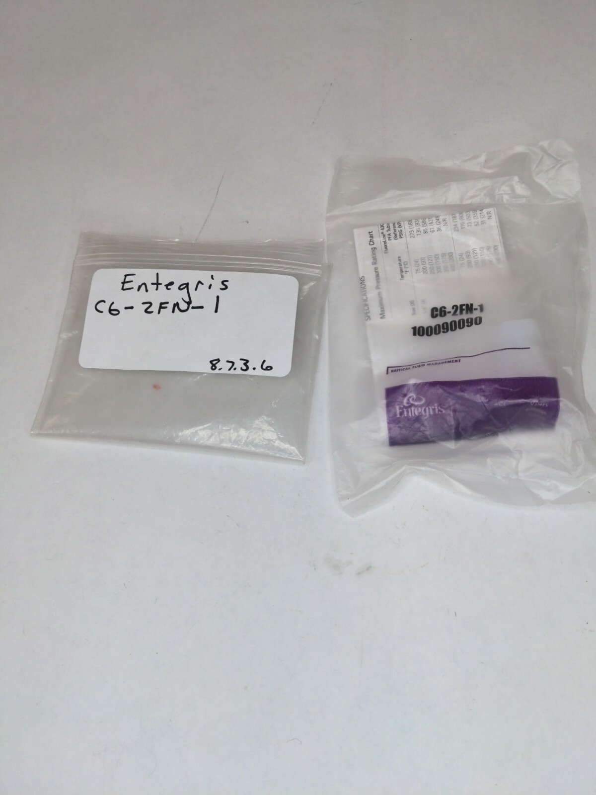 ENTEGRIS C6-2FN-1 Straight Adapter, 3/8 Flaretek x 1/8 MNPT