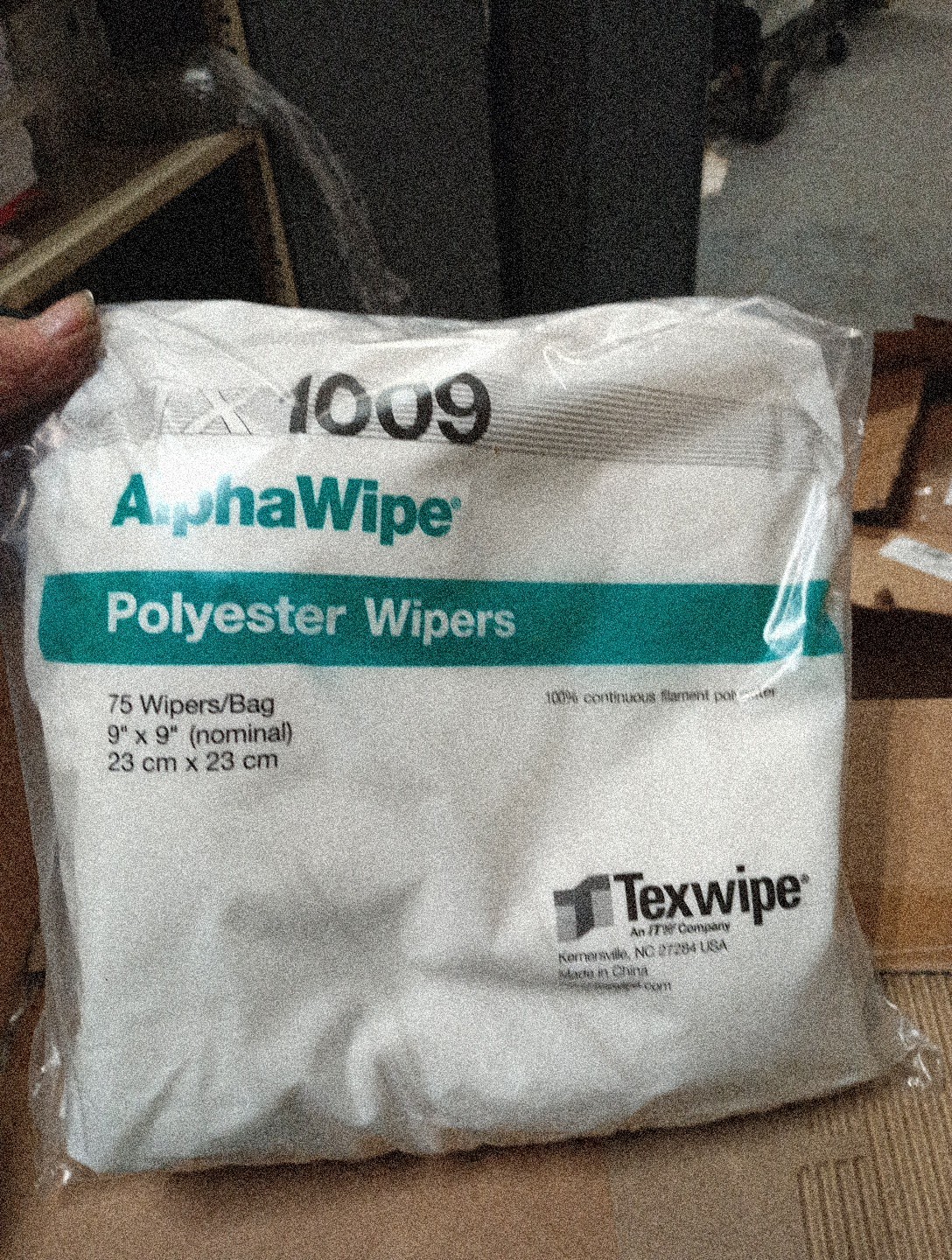 NEW Texwipe TX1009b AlphaWipe Filament Polyester Wipers 9″X9″. 756
